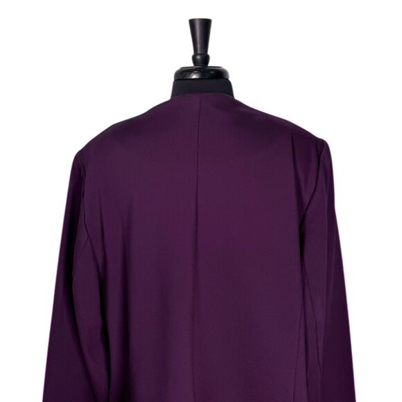 Lane Bryant Womens Blazer 24 Purple Double Breasted Gold Button Stretch Jacket - Picture 8 of 9